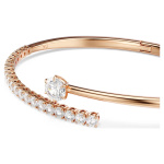 Matrix bangle Round cut, White, 18K rose gold finish